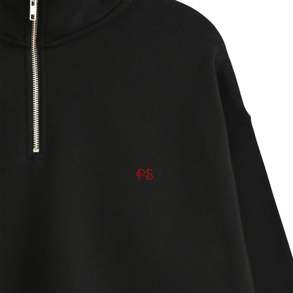 ハーフジップ スウェット black image
