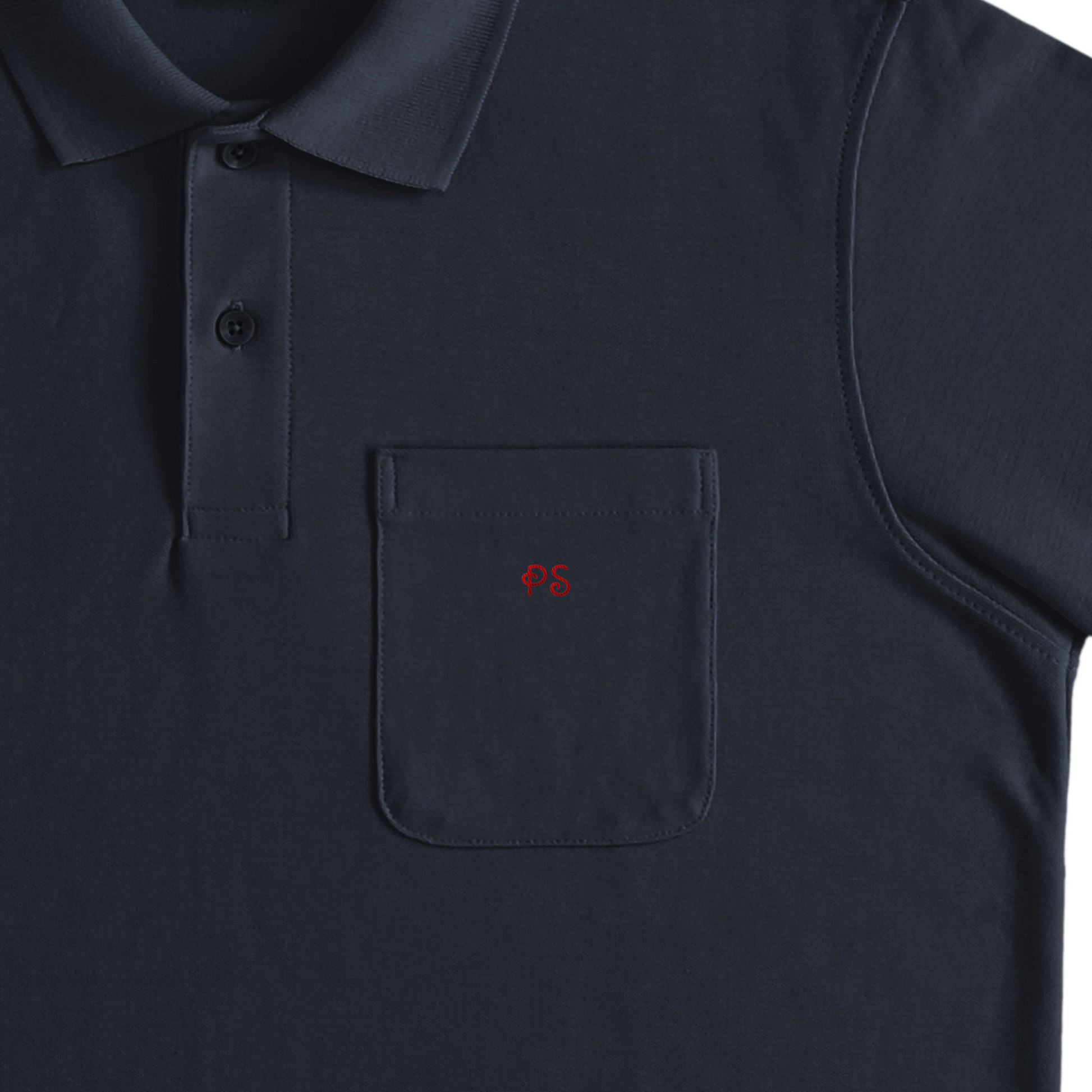 鹿の子ドライポケットポロシャツ navy image