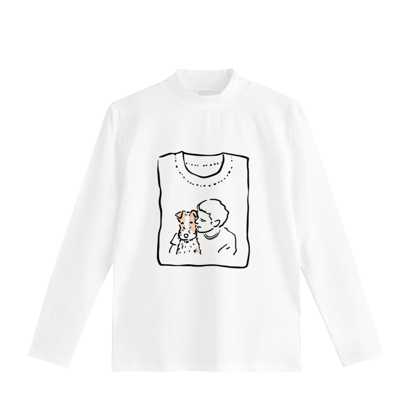 ストレッチモックネックロングスリーブ white image