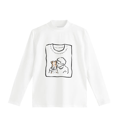 ストレッチモックネックロングスリーブ white image