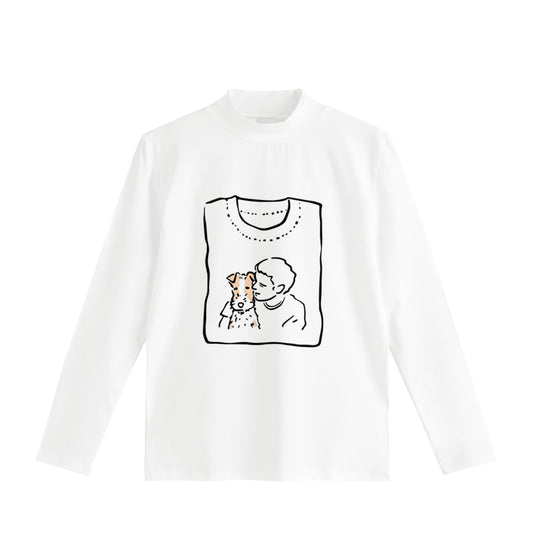 ストレッチモックネックロングスリーブ white image