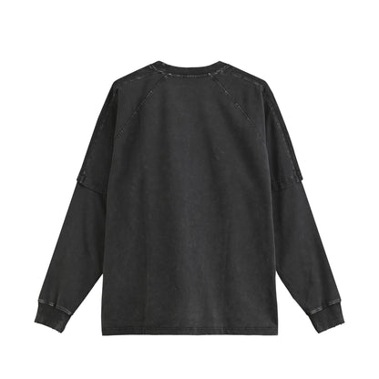 ピグメント加工ロングスリープTシャツ black image