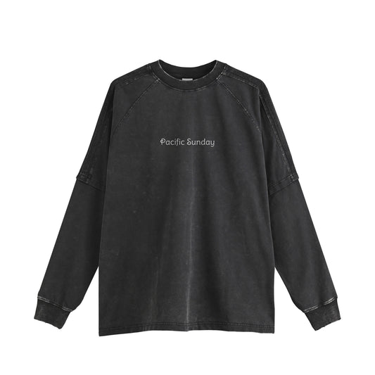 ピグメント加工ロングスリープTシャツ black image