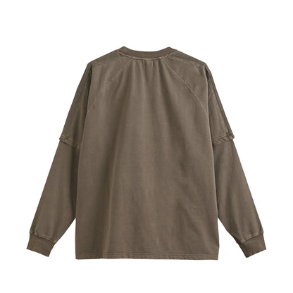 ピグメント加工ロングスリープTシャツ brown image