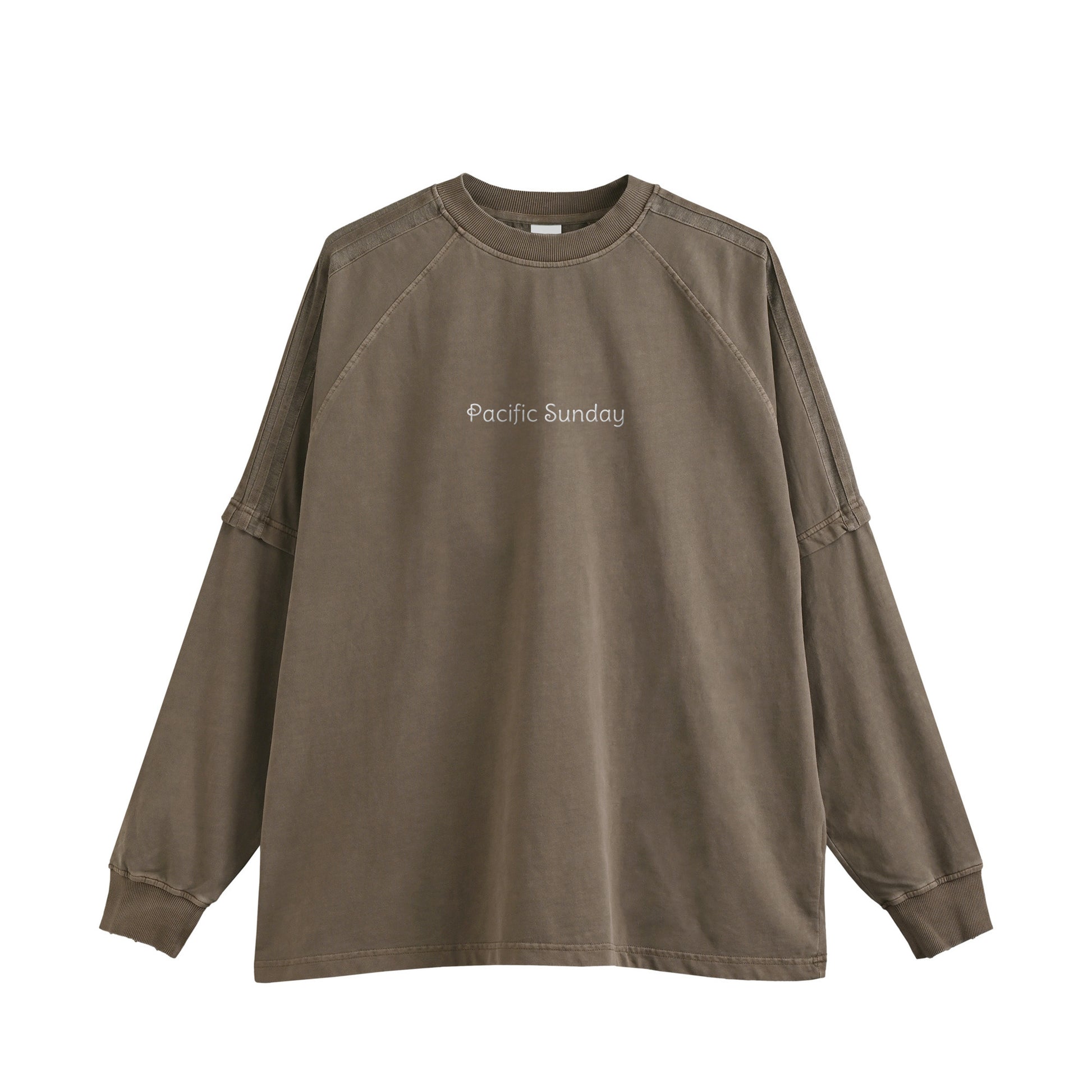 ピグメント加工ロングスリープTシャツ brown image