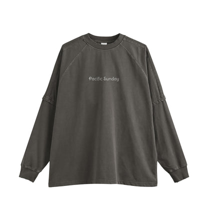 ピグメント加工ロングスリープTシャツ charcoal image