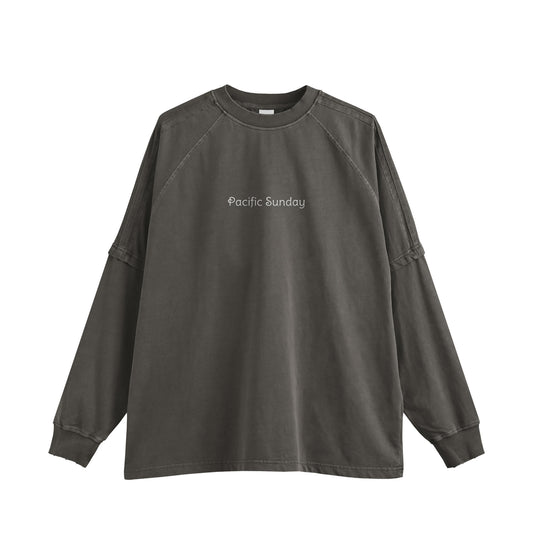 ピグメント加工ロングスリープTシャツ charcoal image