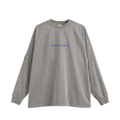 ピグメント加工ロングスリープTシャツ gray image