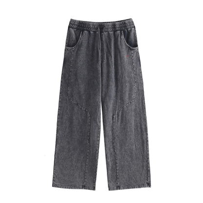 裏パイルウォッシュヴィンテージ加工スウェットパンツ indigo image
