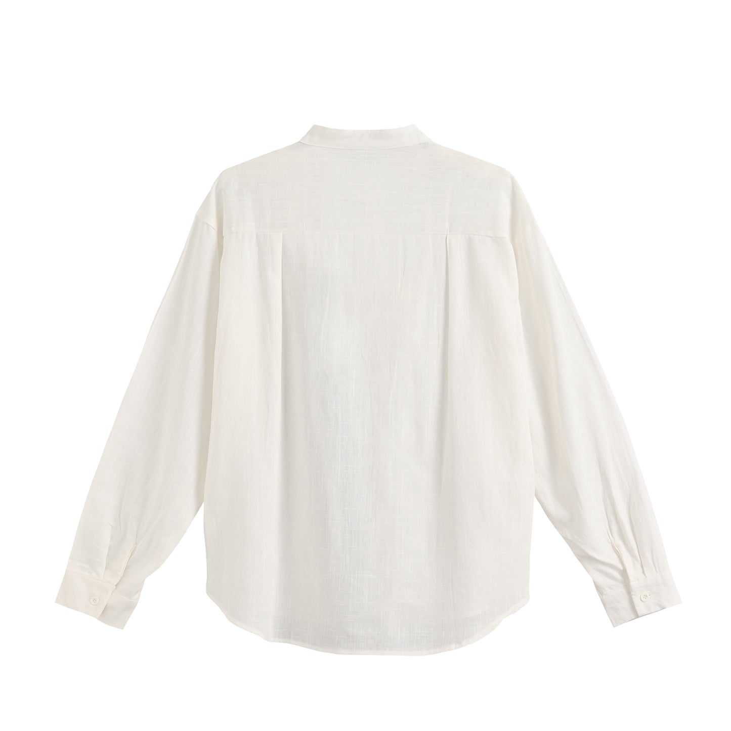 リネンブレンド バンドカラーシャツ white image